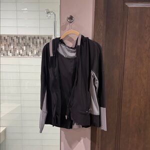 Calvin Klein Black and Gray Women's Jacket
